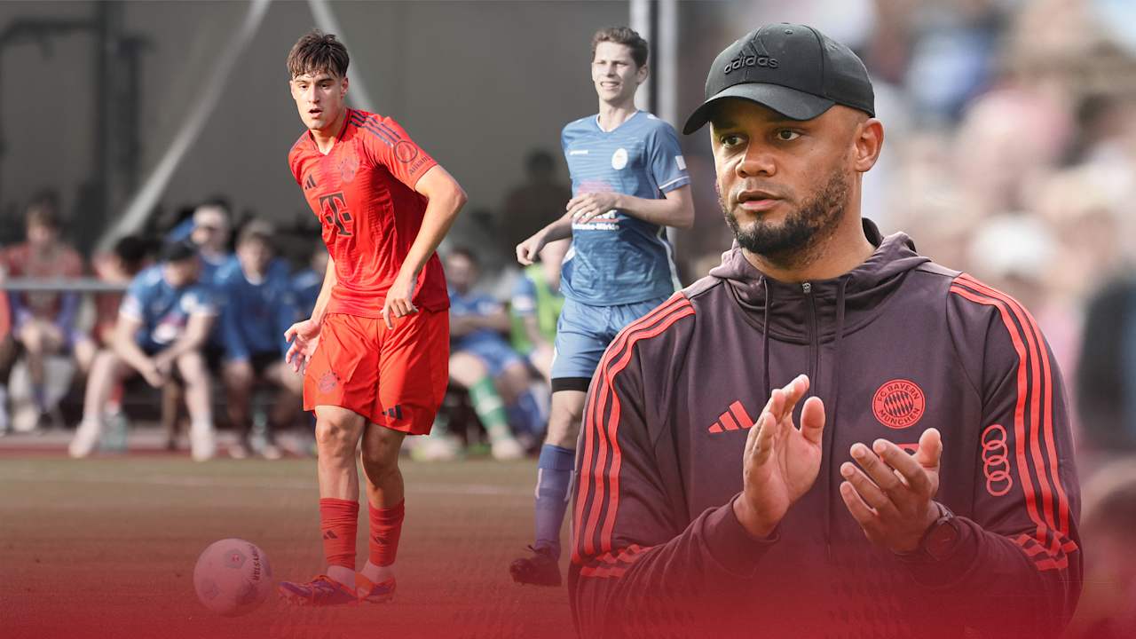 Javier Fernández spielt den Ball im Testspiel für den FC Bayern.