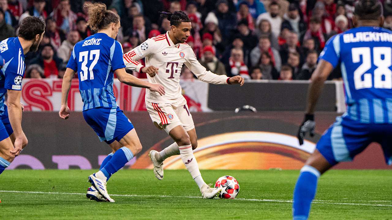 Spielszene aus der Partie FC Bayern gegen ŠK Slovan Bratislava