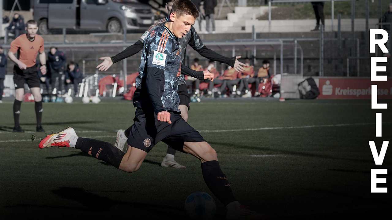 Spielszene aus dem Duell der FC Bayern U19 beim 1. FC Heidenheim