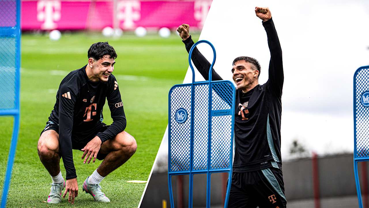 Aleksandar Pavlović y João Palhinha en un entrenamiento