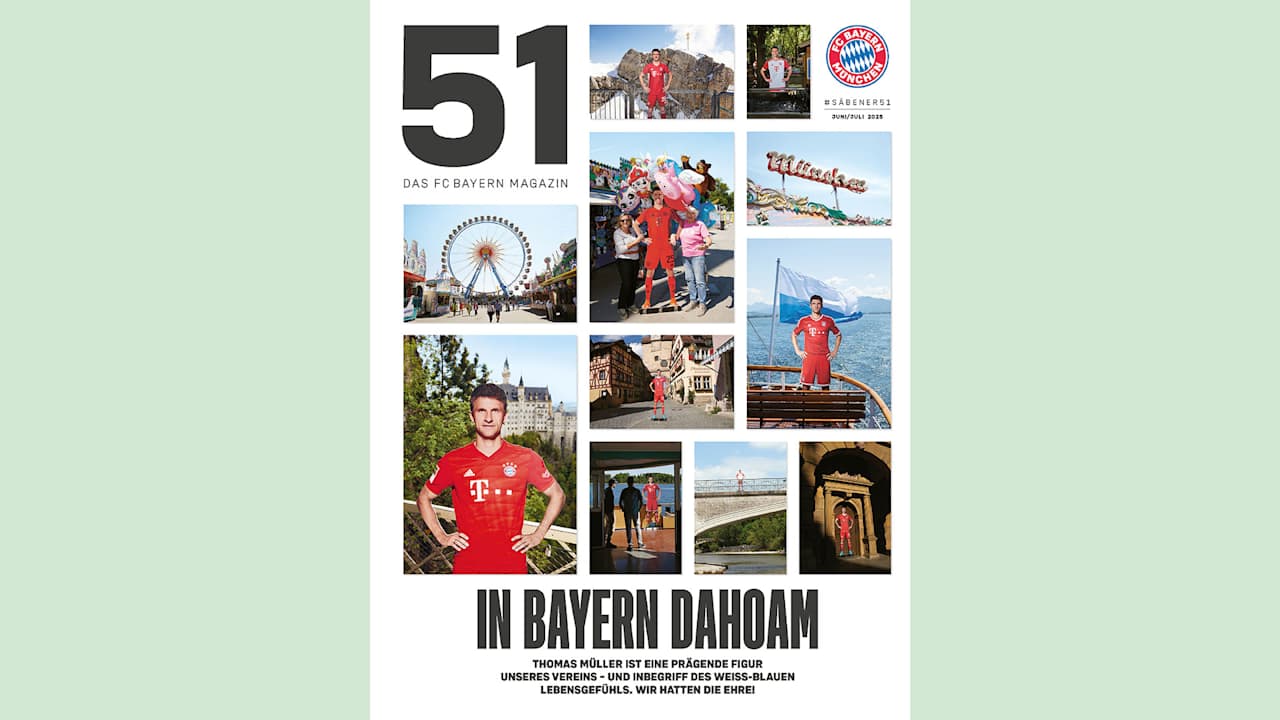 Cover der FC Bayern Magazin 51-Ausgabe Sommer 2025 mit Thomas Müller