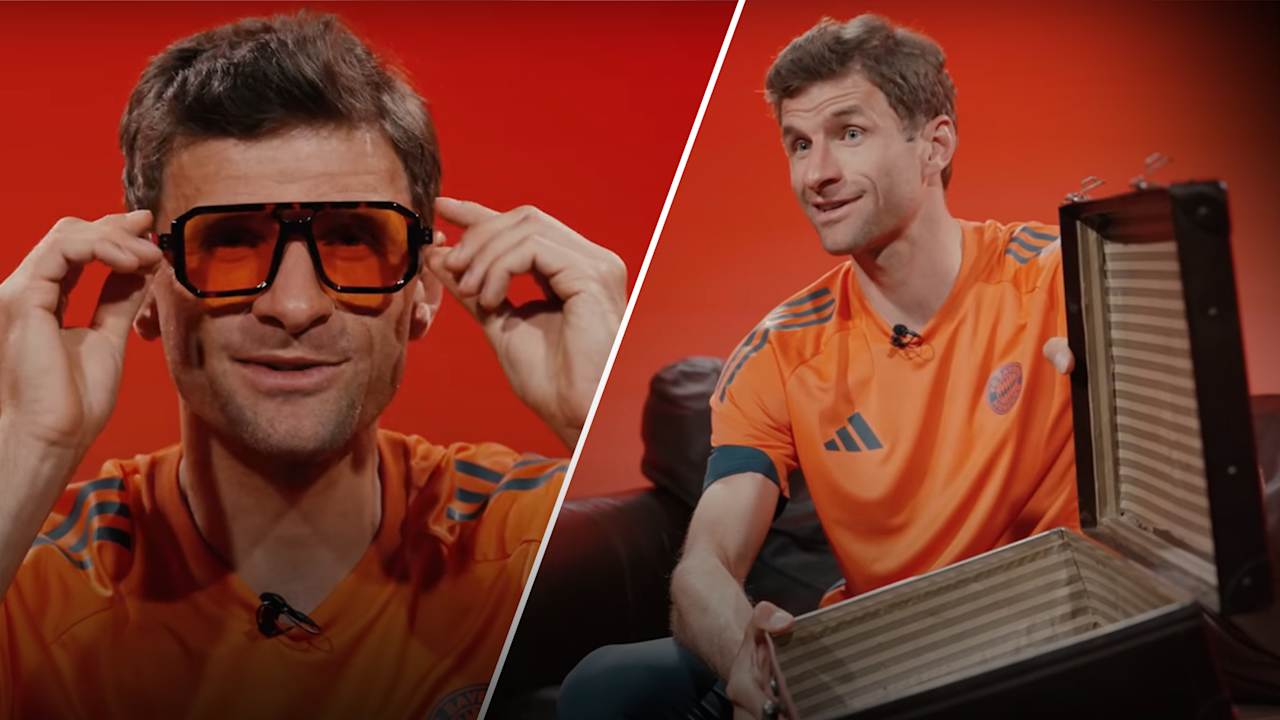Thomas Müller in der Teamline mit einer Sonnenbrille