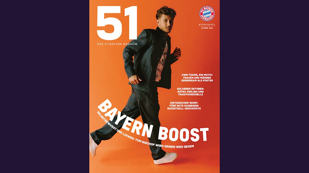 Cover der FC Bayern Magazin 51-Ausgabe Oktober 2025 mit Tom Bischof