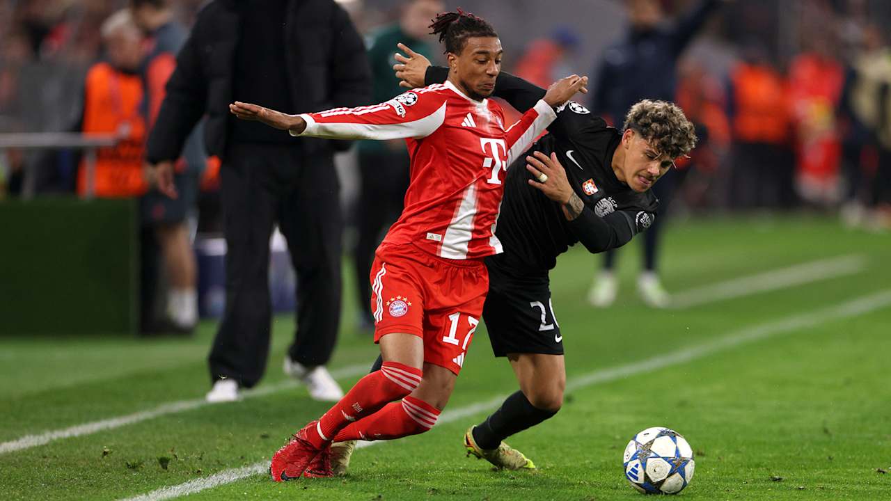 Michael Olise im Zweikampf mit einem Sporting-Spieler