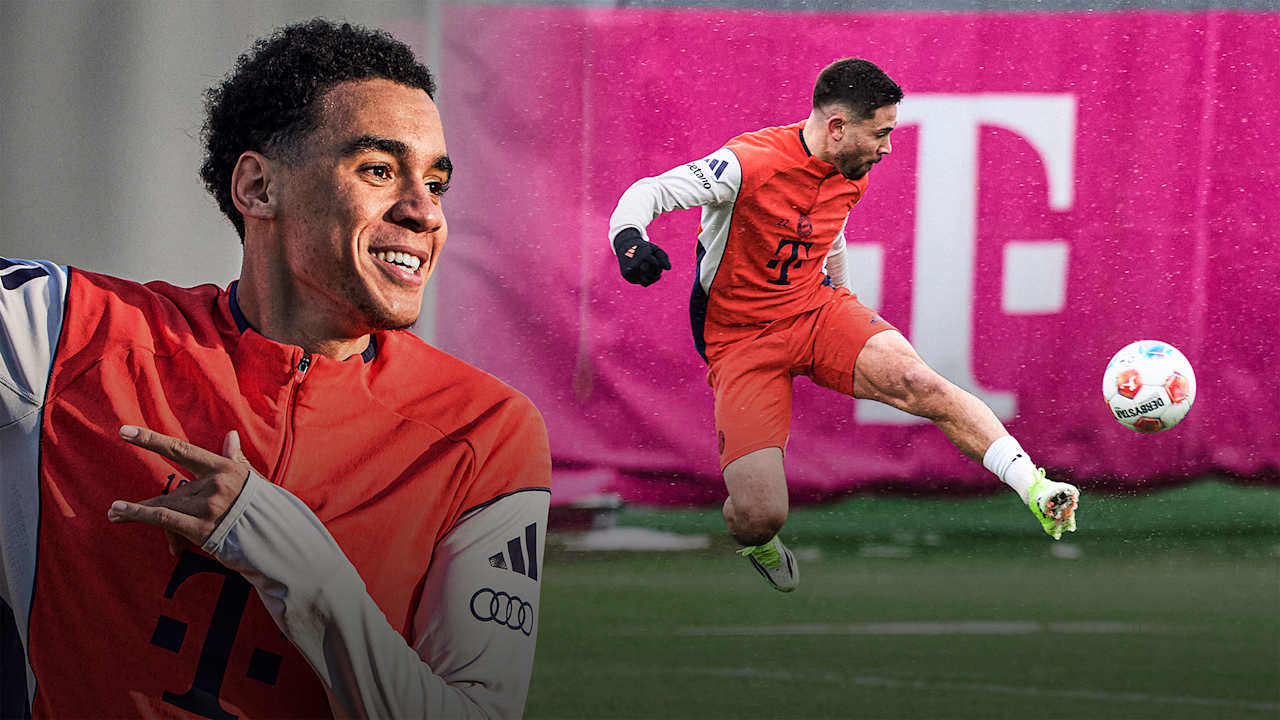 Im Video: Jamal Musiala, Raphael Guerreiro und Co. bei der FC Bayern Scoring Challenge im Training