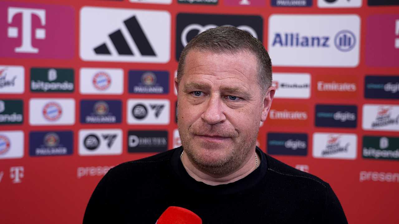 Max Eberl im Interview nach dem Heimspiel des FC Bayern gegen Heidenheim