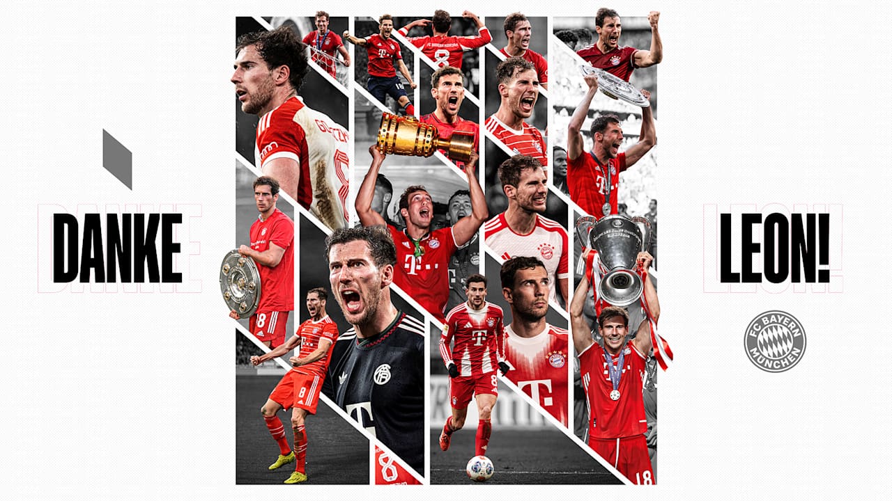 Kollage mit den schönsten Bildern von Leon Goretzka aus seiner Zeit beim FC Bayern