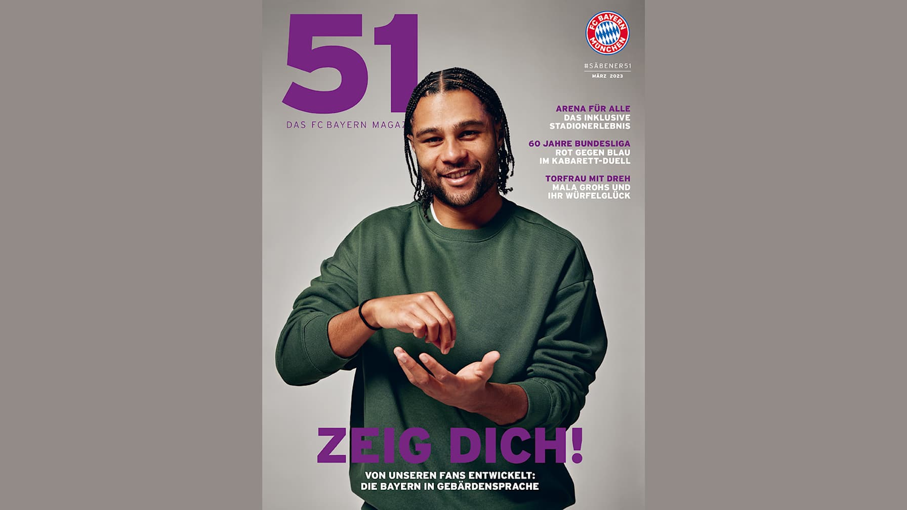 Serge Gnabry im FC Bayern Magazin 51 März 2023
