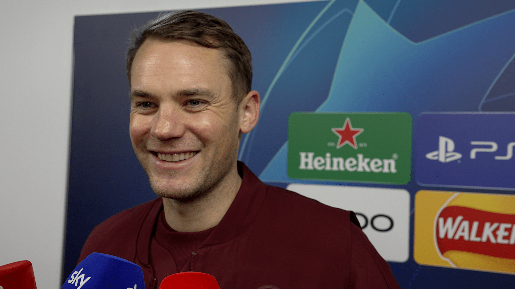 Manuel Neuer interviewed after the Champions League match in Manchester