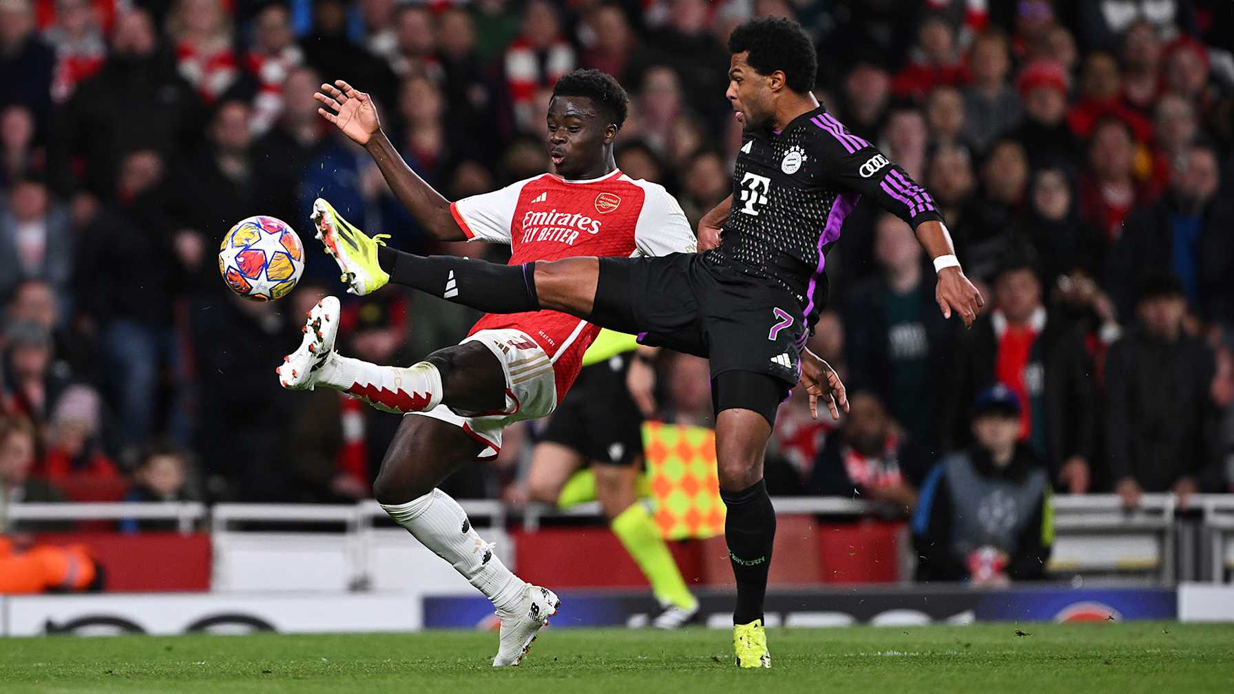 Spielszene des Champions League-Duells FC Arsenal gegen FC Bayern