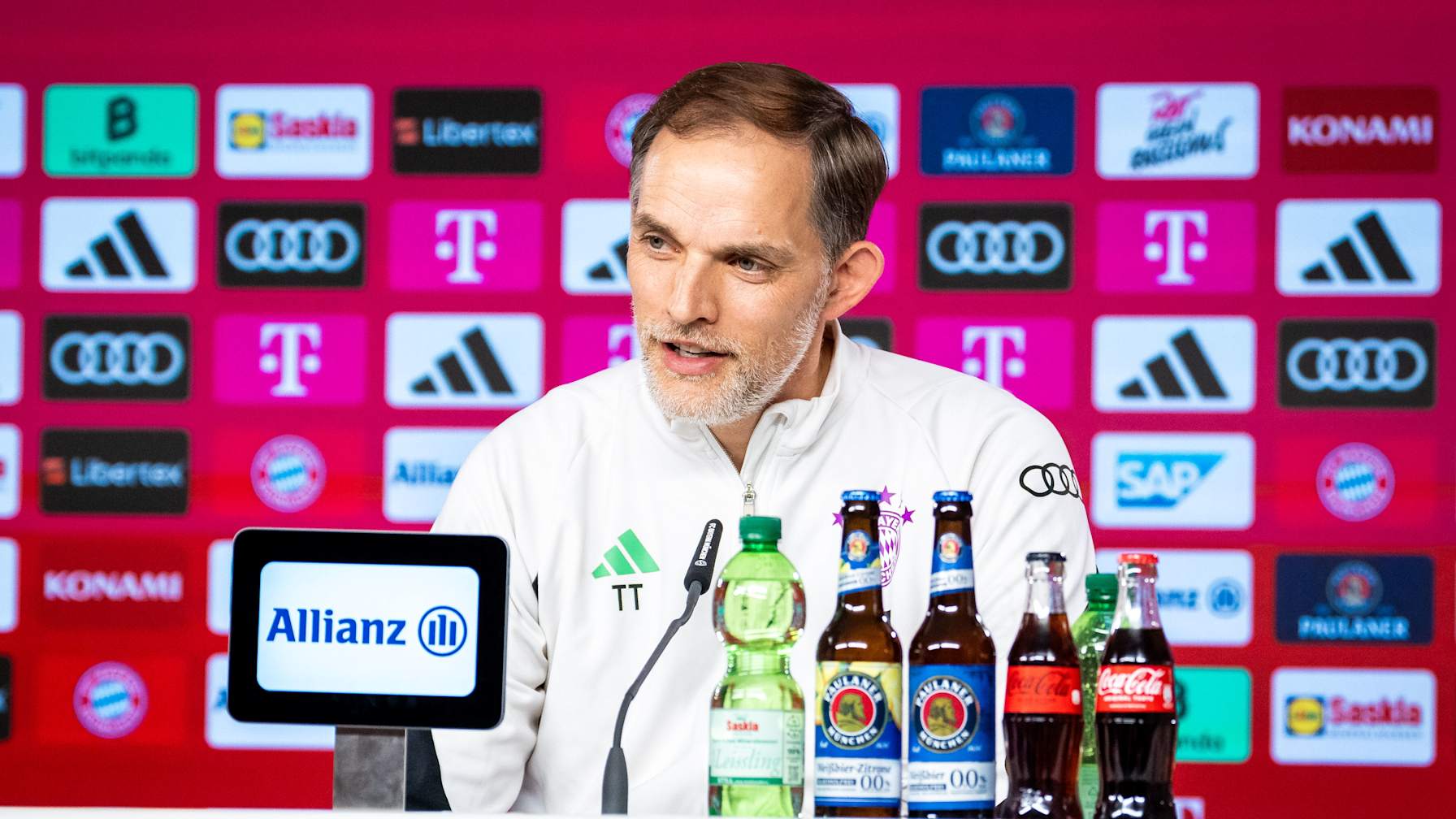 Thomas Tuchel spricht im Pressetalk des FC Bayern
