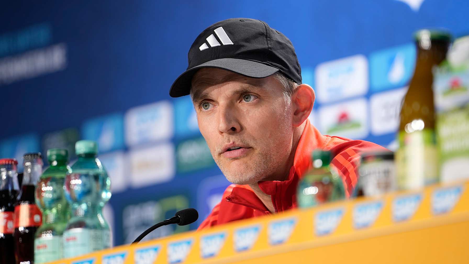 Thomas Tuchel auf der Pressekonferenz nach dem Bundesliga-Spiel des FC Bayern bei der TSG Hoffenheim