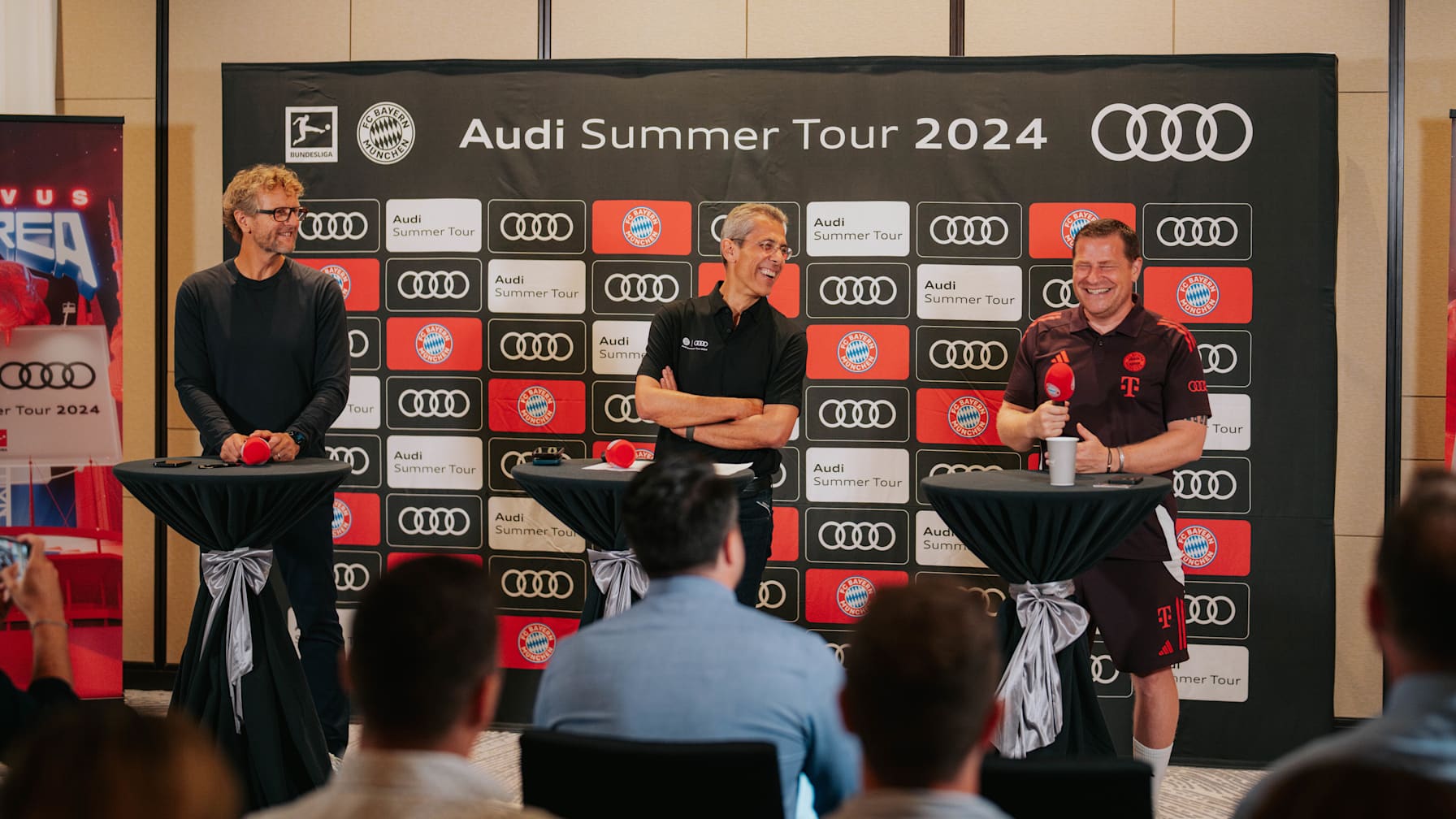 Michael Diederich and Max Eberl during the media round