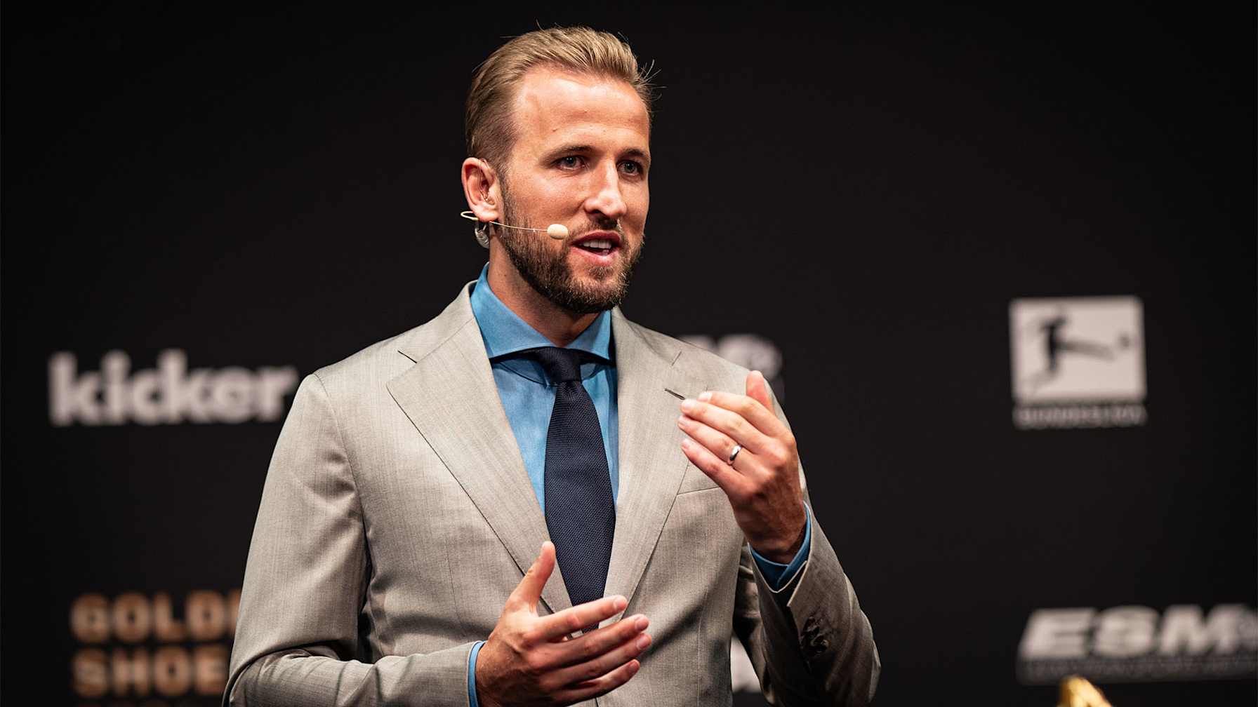 Harry Kane receives the Golden Shoe award on Tuesday