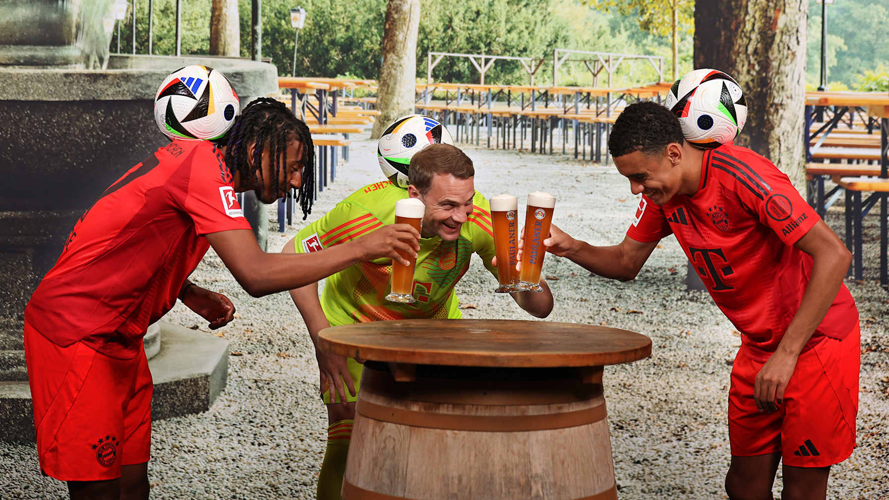 Der FC Bayern beim Lederhosen-Shooting von Paulaner