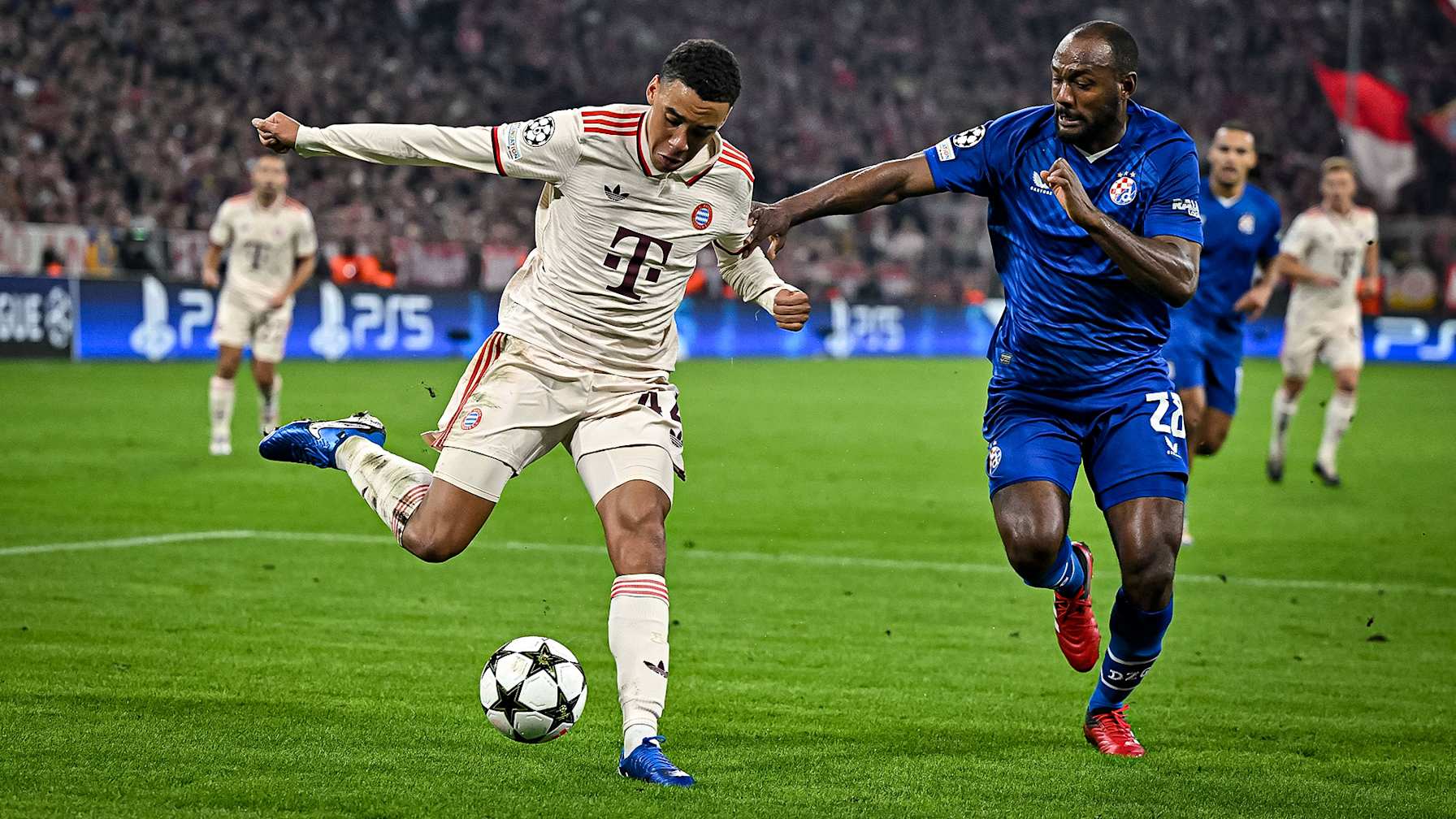 Scene from the match between FC Bayern and Dinamo Zagreb
