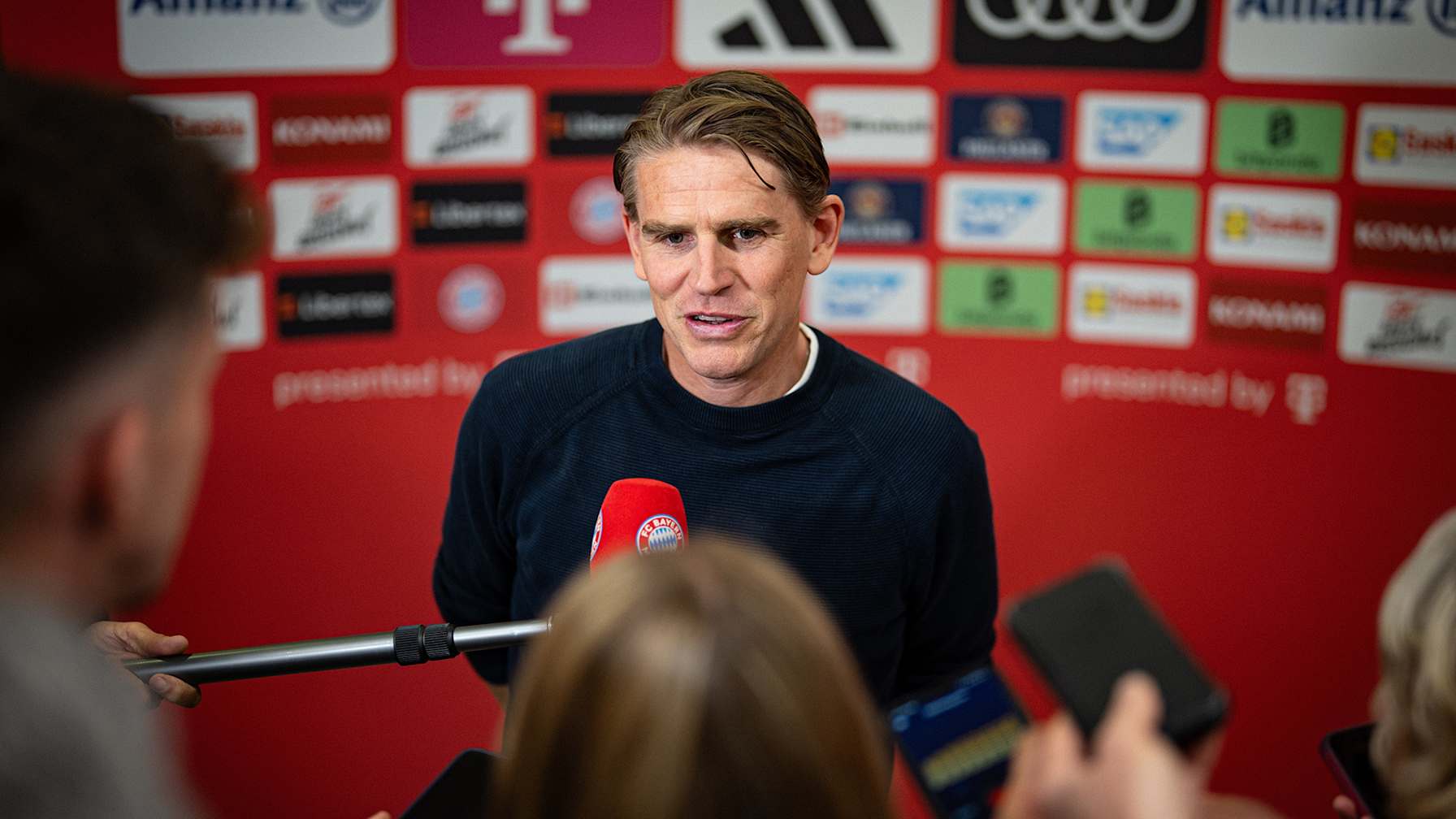 Christoph Freund during an interview after the Bundesliga match between FC Bayern and FSV Mainz