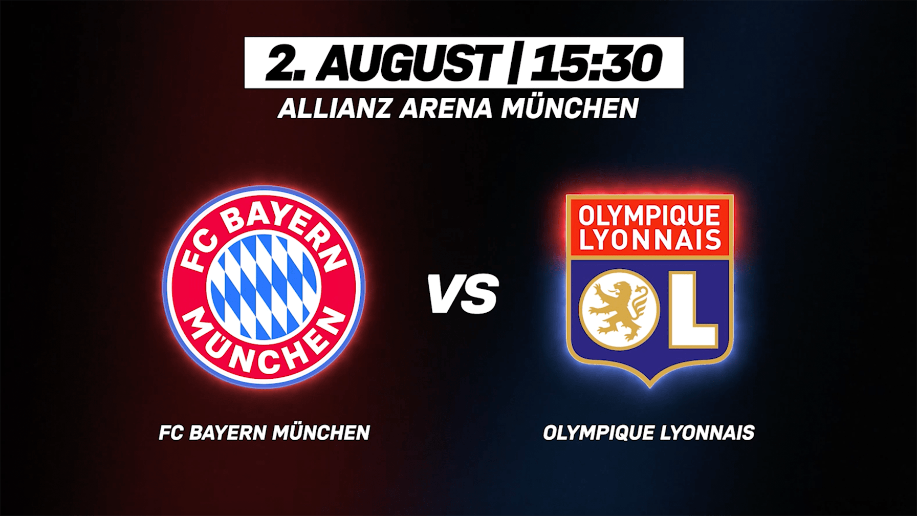 Grafik mit den Logos des FC Bayern und von Olympique Lyon