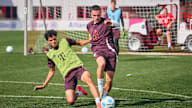 Adam Aznou and Arijon Ibrahimovic in Bayern training