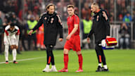 Joshua Kimmich abandonó el terreno de juego decepcionado tras su lesión en el partido contra el Eintracht Frankfurt.