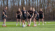 Tuva Hansen and FC Bayern Women in their final training session ahead of Hoffenheim.