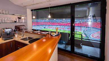 Innenansicht einer Loge in der Allianz Arena