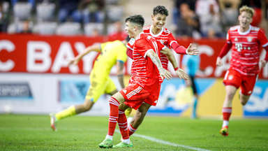Die U19 des FC Bayern beim Youth League-Heimspiel gegen Inter Mailand.