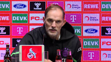 Thomas Tuchel at the press conference after FC Bayern's Bundesliga match at 1. FC Köln.