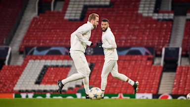 FC Bayern training at Old Trafford ahead of the Champions League match against Manchester United