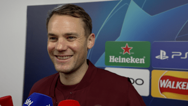 Manuel Neuer interviewed after the Champions League match in Manchester