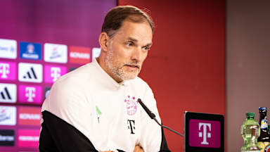 Thomas Tuchel spricht im Pressetalk des FC Bayern