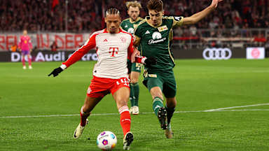 Spielszene aus dem Bundesliga-Duell FC Bayern vs 1. FC Union Berlin