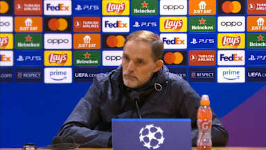 Thomas Tuchel at the press conference after Bayern's Champions League match at Lazio