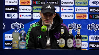 Thomas Tuchel auf der Pressekonferenz nach dem Bundesliga-Spiel des FC Bayern beim SV Darmstadt 98