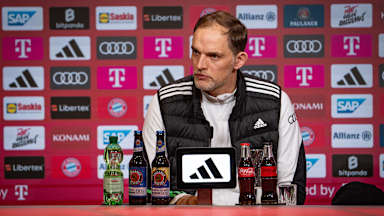 Thomas Tuchel auf der Pressekonferenz nach dem Bundesliga-Spiel des FC Bayern gegen Borussia Dortmund