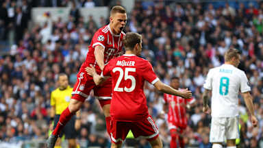 Szene der Partie FC Bayern - Real Madrid in der Champions League