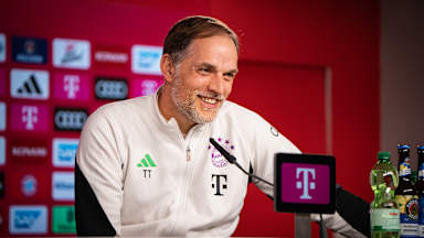 Thomas Tuchel speaks in the FC Bayern press conference