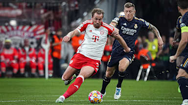 Szene der Partie FC Bayern - Real Madrid in der Champions League