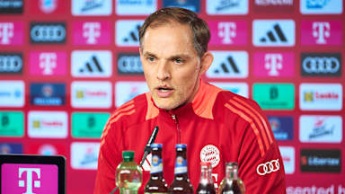 Thomas Tuchel spricht im Pressetalk des FC Bayern