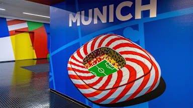 A poster of the Munich Football Arena during UEFA EURO 2024