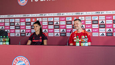 Pressetalk der FC Bayern Frauen vor dem Spiel in Potsdam