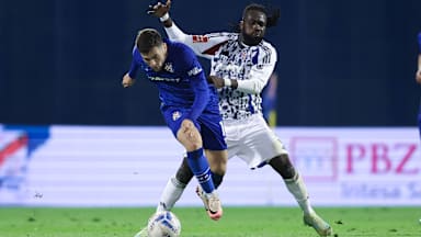 Martin Baturina and Ismael Diallo going head-to-head in the match between Dinamo Zagreb and Hajduk Split