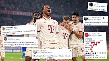 Die Tweets der FC Bayern-Fans zum 9:2 in der Allianz Arena gegen Dinamo Zagreb.