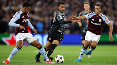 Spielszene aus der Partie FC Bayern bei Aston Villa