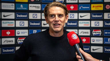 Christoph Freund interviewed after the match at Eintracht Frankfurt