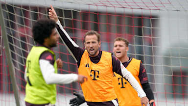 Harry Kane im Training des FC Bayern