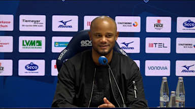 Vincent Kompany auf der Pressekonferenz nach dem Bundesliga-Spiel des FC Bayern beim VfL Bochum