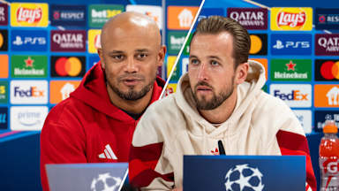 press conference before Bayern vs. Paris Saint-Germain with Harry Kane and Vincent Kompany