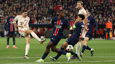 Scene from the match between FC Bayern and Paris Saint-Germain