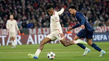 Kingsley Coman during FC Bayern's match against Paris Saint-Germain